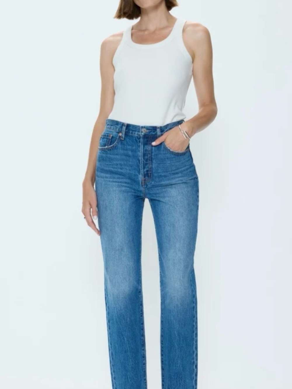 Pistola Cassie Super High Rise Straight Jean in Palladium Size 28 NWT - Picture 9 of 9
